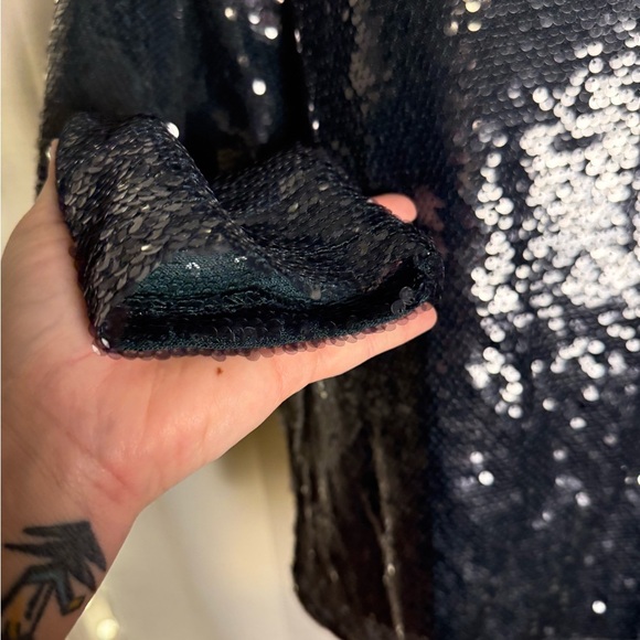 Stacy London Green Sequin Oversized Blouse - Picture 3 of 9